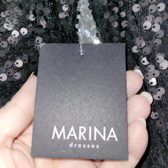 ❤️ NWT-Marina-Opaque Sequin Party dress-Size 16 Black - Picture 5 of 6